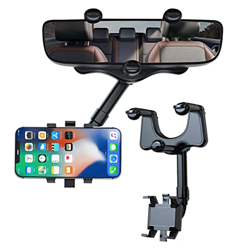 スマホホルダー 車 業界新型 ルームミラー専用 車載ホルダー バックミラー 注意散漫を防ぐ 360度回転 伸縮アーム 落下防止 スマホホルダー ミラー用 携帯ホルダー リアビュー ミラー スマートフォンホルダー